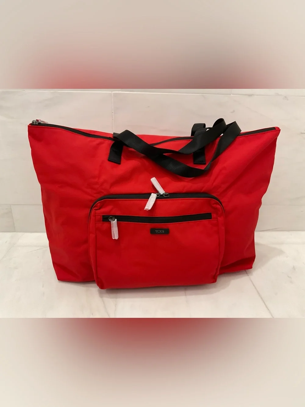 NEW TUMI Voyageur JUST IN CASE Nylon Packable 21.5” Tote Bag - TUMI RED